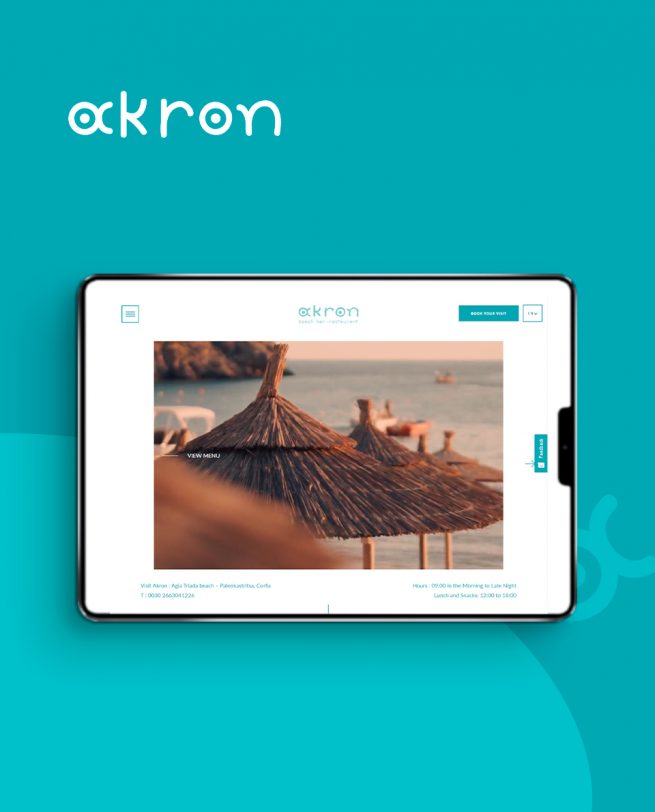 Σύστημα κρατήσεων Ξαπλώστρας & Εστιατορίου akron beach bar restaurant corfu homepage 2